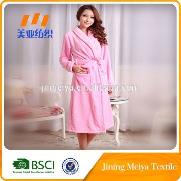 100% Cotton High Quality Men Soft Coral Fleece Bathrobe