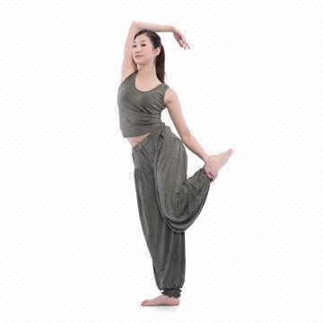 Yoga Wear, 93% Natural Cotton/7% Spandex, Most Breathable and Soft Fabric, OEM/ODM Orders Accepted