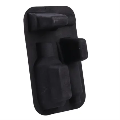 Wet pressed molded fiber electronics packaging insert tray