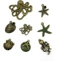 100g Assorted Antique Bronze Ocean Themed Charms beads