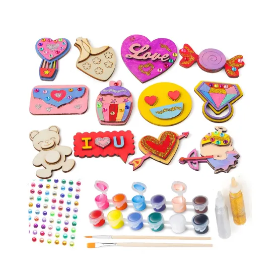 Customizable DIY Wood Fridge Magnets: Creative Arts & Crafts Kits for Kids