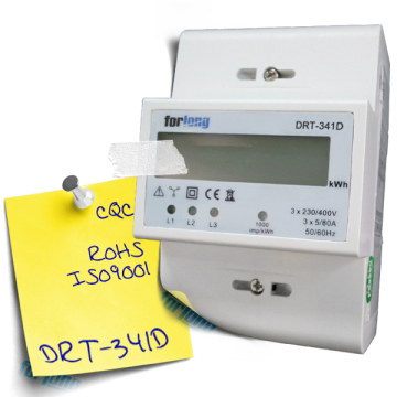 Three phase four wire stop digital electric meter of Din rail