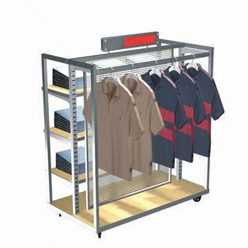 Garment Display Rack, Metal Display Stand, Made of Steel Sheet and Steel Cube