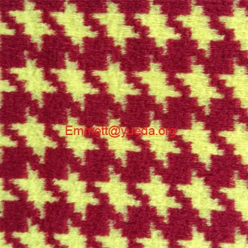 yellow red houndtooth pattern woolen knit fabric