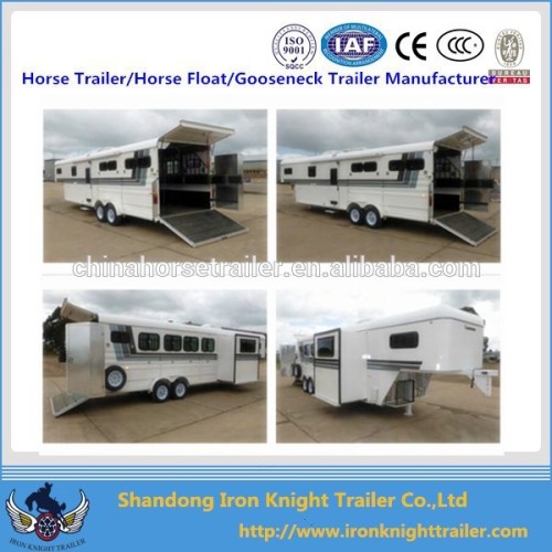 4 Horse Gooseneck Trailer Angle Load With Living Quarters, High Quality
