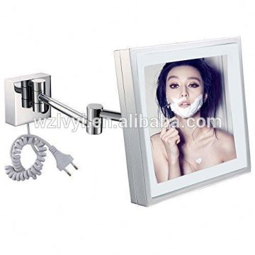 Factory sale style fashion round mirrors epoxy cosmetic led desk mirror