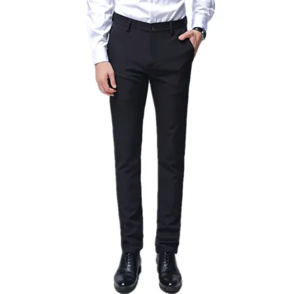 Men's Slim Business Velvet Stretch Trousers - Dress Pants