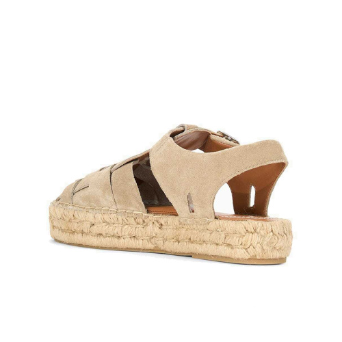 Elegant Open Toe Roman Weave Flat Sandals