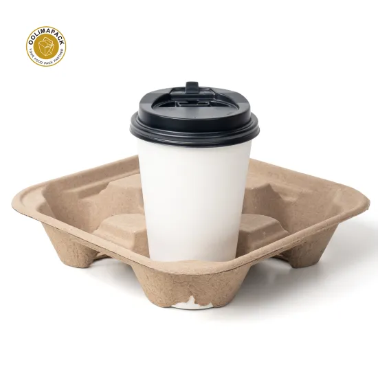 High Quality OOLIMI Pulp Cup Carriers for Coffee and Drinks Packaging