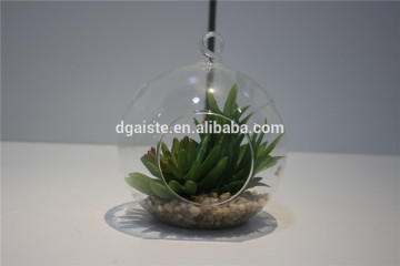 fine desk decor sale plastic artificial decoration with transparent glass pot