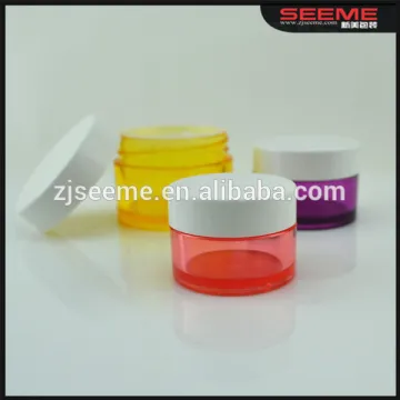 PETG white cap plastic mini cosmetic jars