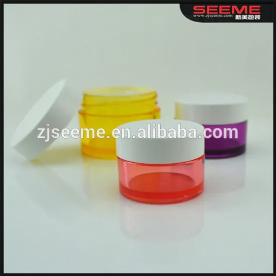 PETG white cap plastic mini cosmetic jars