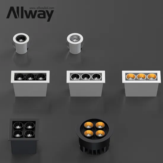 ALLWAY Recessed Ceiling Linear Down Light: Aluminum Indoor Hotel and Home LED Lighting Solutions in 2.5, 6, 8, 10, 20 Watt
