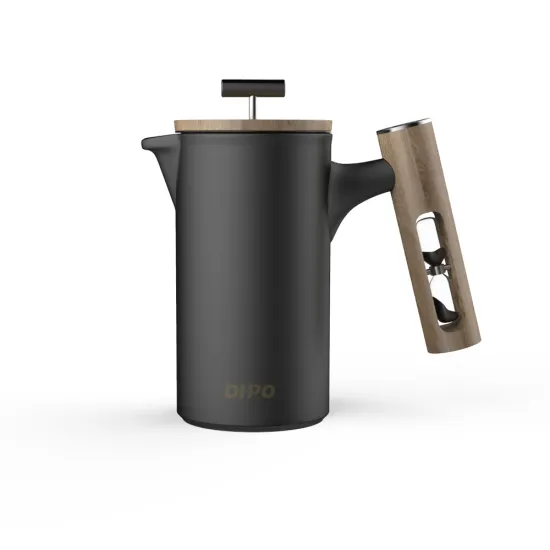 DHPO Cafe Style Ceramic French Press Coffee Maker with Wooden Lid
