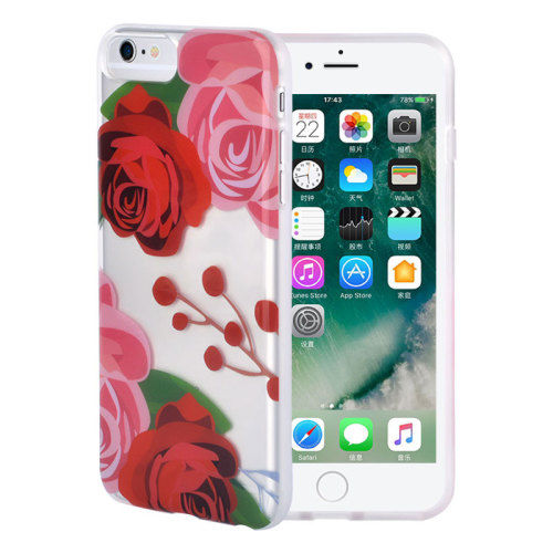Red Rose Background Half Transparent Phone Case for IMD iPhone 6S Case