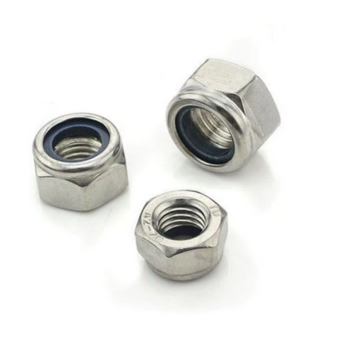 Blue White Zinc Nylon Insert Locknuts