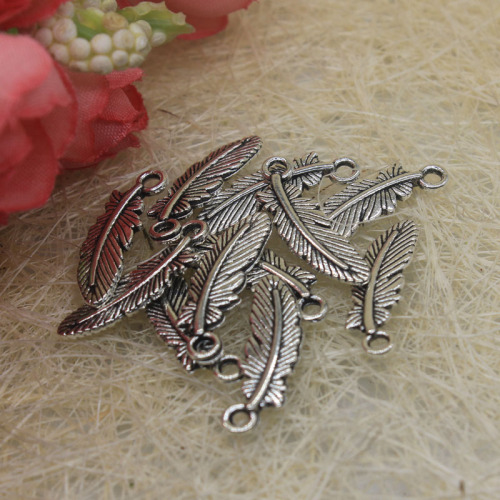 Wholesale 200Pcs Alloy Feather Charms DIY Art Decoration Handmade Bracelet Earring Jewelry Ornament Accessories