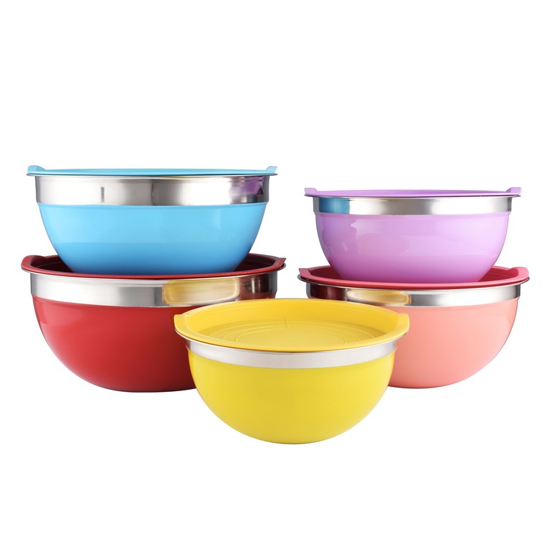 colorful steel salad bowl