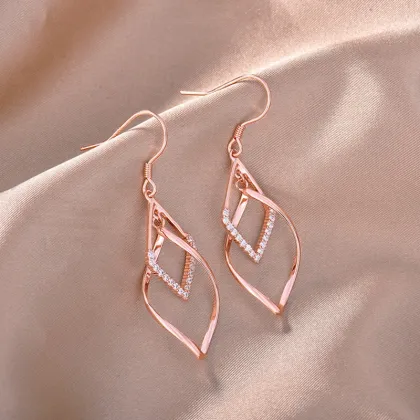 Earrings 925 Sterling Silver White Gold Rose Gold