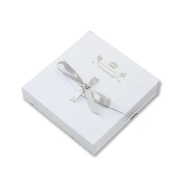 Square Necklace Gift Jewelry Box With Bow-knot Ribbon