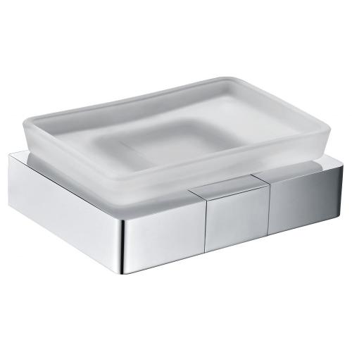 Sqaure heavy soap holder with frosted glass