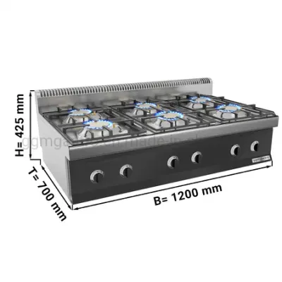 OEM Commercial Kitchen Cooking Equipment Gas Stove Six Burners