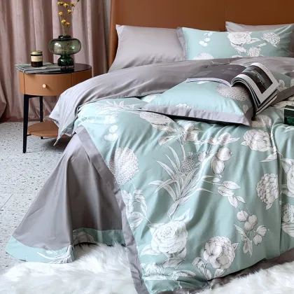 Floral Printed Modern 1000tc Egyptian Cotton Crib Bedding Set