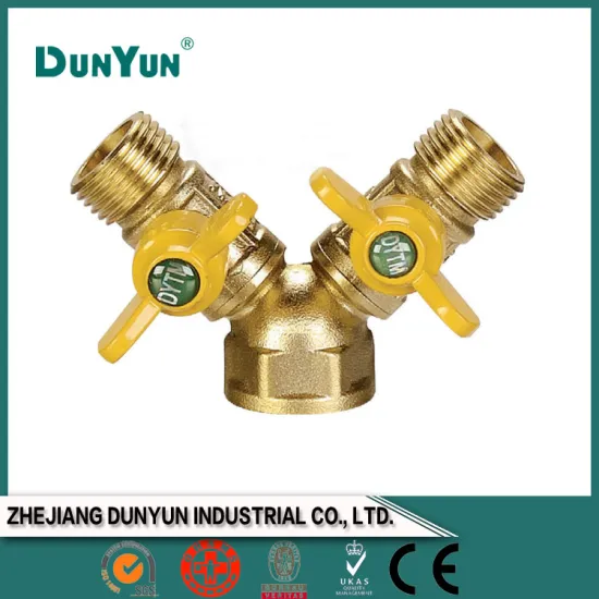 Precision brass swing gas valve/butterfly handle/male and female and male