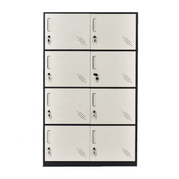 Steel 8 Door Modern Iron Wardrobe - Cheap Metal Closet for Gym, Bedroom & School