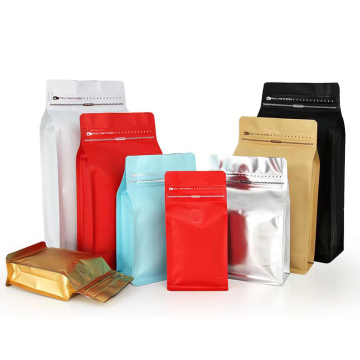 Custom Matte Printing Flat Bottom Coffee Bean Packaging Bag with Valve