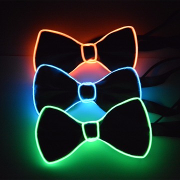 2018 Hot Selling LED Flashing Sound-Activated Heap El Wire Bow Ties