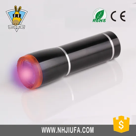JF Small led uv flashlight, nail gel uv light torch, 365nm uv money detect led purple light uv flashlight