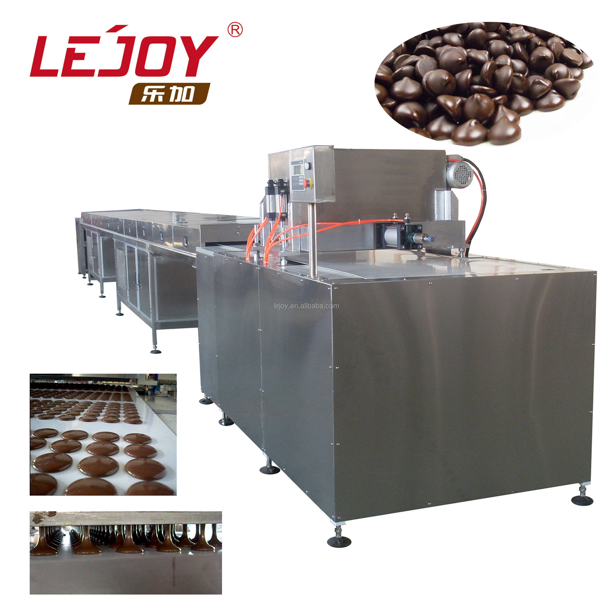 Fully Automatic Chocolate Small Coin Chocolate Chip Making Machine with Cooling