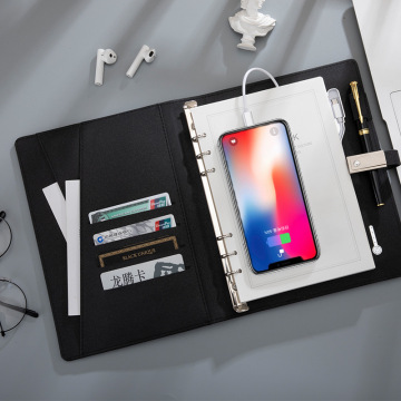 Customizable A5 PowerBank Notebook with Wireless Charging, 8000mAh Battery - Ideal Business Gift with 8GB/16GB USB Flash Drives Included