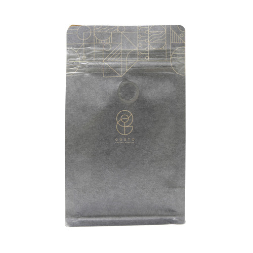 Uusi muotoilu Ziplock Reseal Coffee Kraft Paper Flat Bag