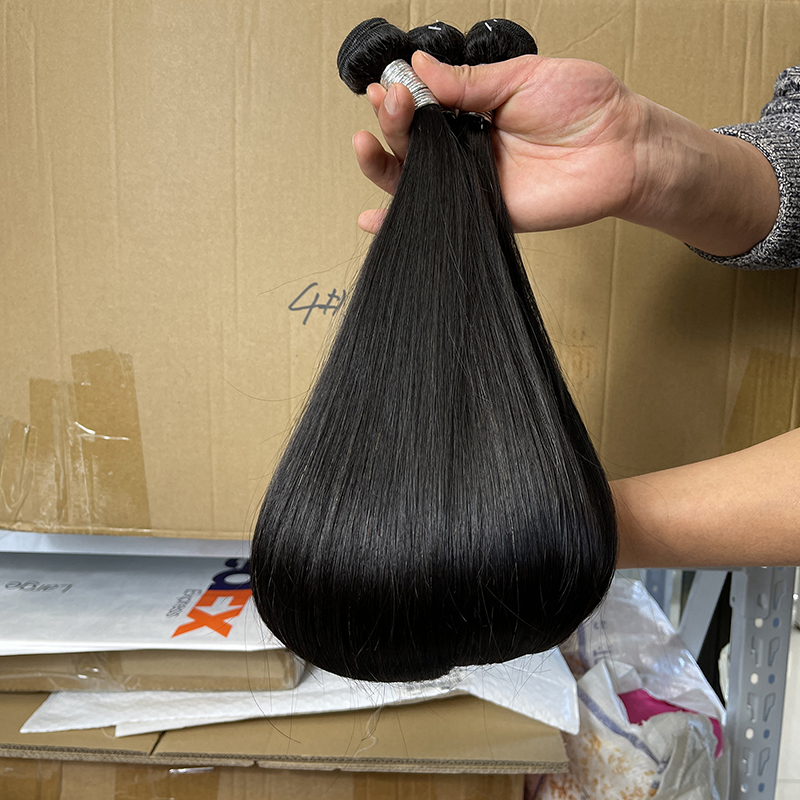Factory price bone straight human hair bundles with closure, bone straight vietnam hair
