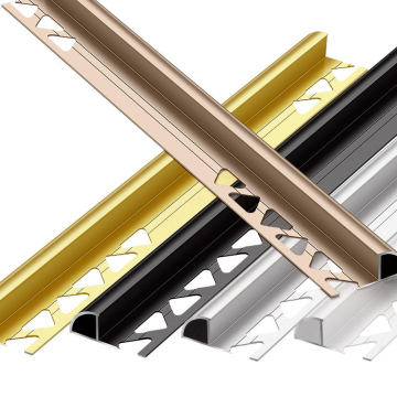Aluminum Extrusion Round Tile Trim Profile for Furniture Corners and Ceramic Edge Protection