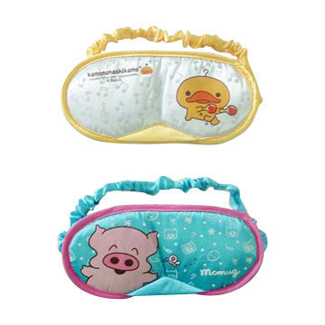Eye masks with printing and sewing color banding
