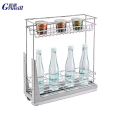 Kitchen storage cabinet pull-type wire basket