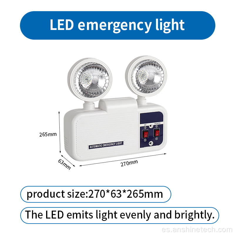 Lámpara de emergencia LED ABS+PC