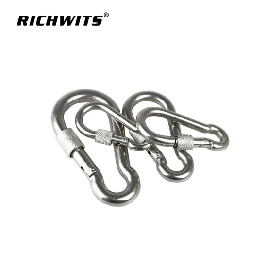 304/316 Stainless Steel Carabiner Hook With Lock Nut