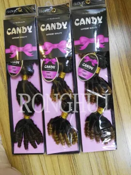Popular beautiful ethiopian hair extension ombre colored candy 12 inch human hair mix synthetic hair extension
