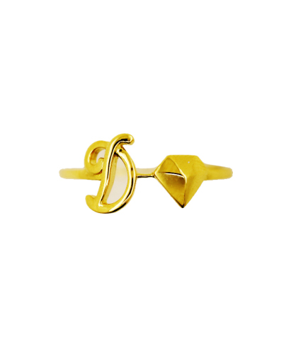 D cho Devotion 18 K Gold Initial Ring