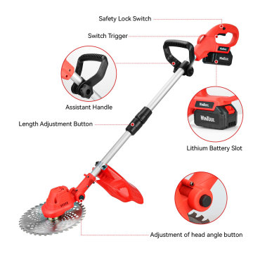 Electric Cordless Weed Wacker and Lightweight Push Lawn Mower for Garden Yard Care