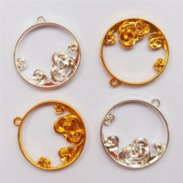 5Pcs Luck Clouds Round Resin Frames Pendant Bezel Setting Resin Jewelry Making