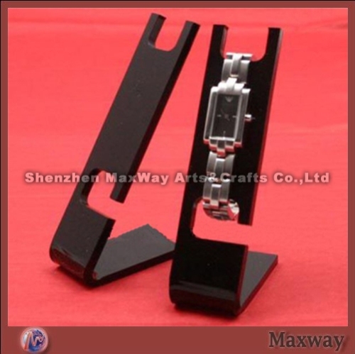 Black High Grade L-shaped Plexiglass/Acrylic Watch Display/Holder Stand