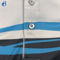Grau & schwarz mit blauen Streifen Reitpolo -Hemden