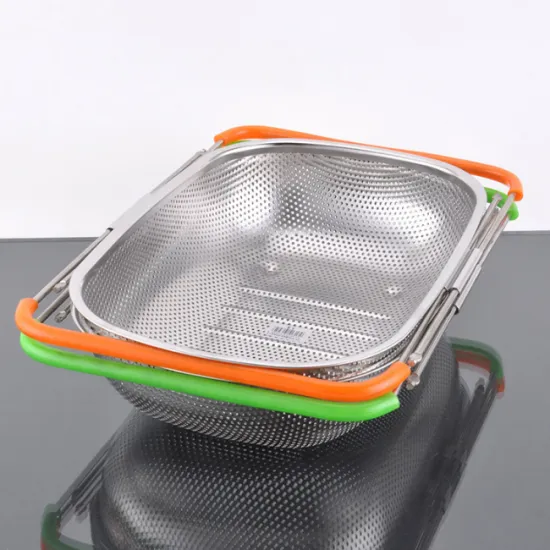 Stainless Steel Rice Washing Sieve With Plastic Handle