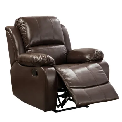 Brown Leather Living Room Lazy Boy Recliner Sofa