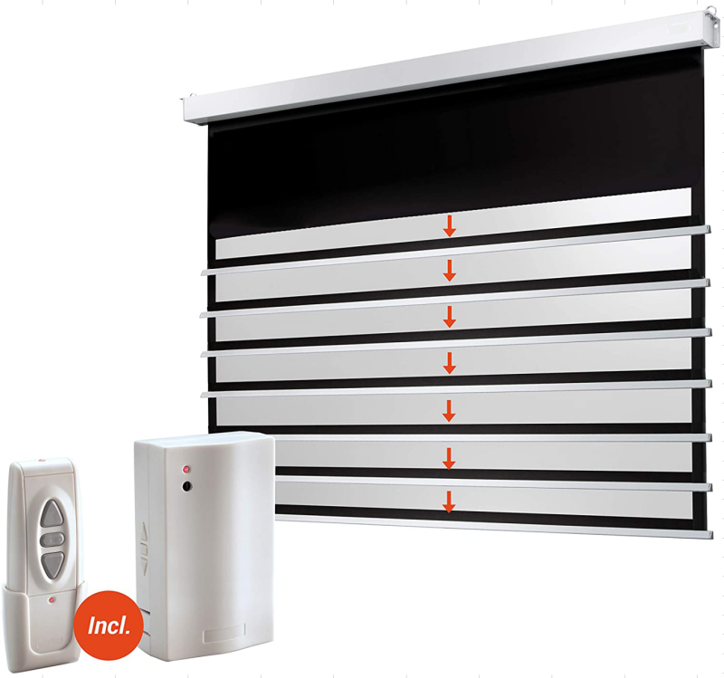 Matte white motorized projector screen wall mount